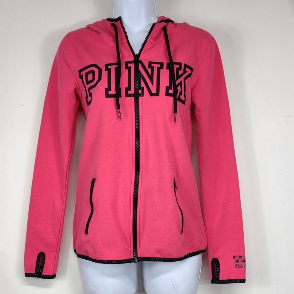 Victoria's Secret Pink XS Hot pink hooded zippered Jacket - Picture 7 of 9